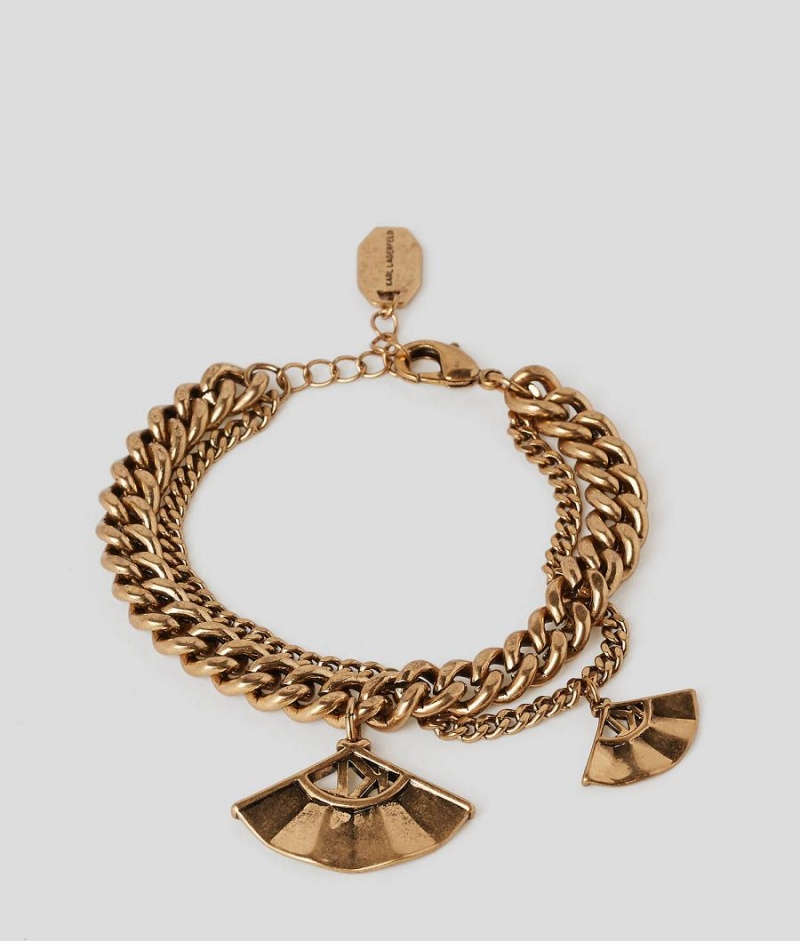 Biżuteria Damskie Karl Lagerfeld K/ARCHIVE FAN CHARM BRACELET Złote | PL KI2173