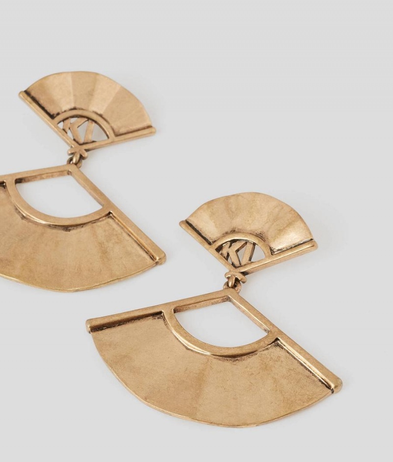 Biżuteria Damskie Karl Lagerfeld K/ARCHIVE FAN LARGE EARRINGS Złote | PL XF2176