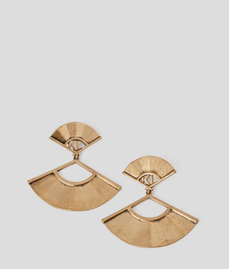 Biżuteria Damskie Karl Lagerfeld K/ARCHIVE FAN LARGE EARRINGS Złote | PL XF2176