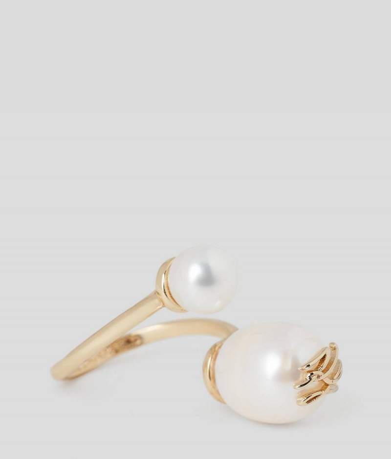 Biżuteria Damskie Karl Lagerfeld K/AUTOGRAPH PEARLS WRAP RING Złote | PL WY2183