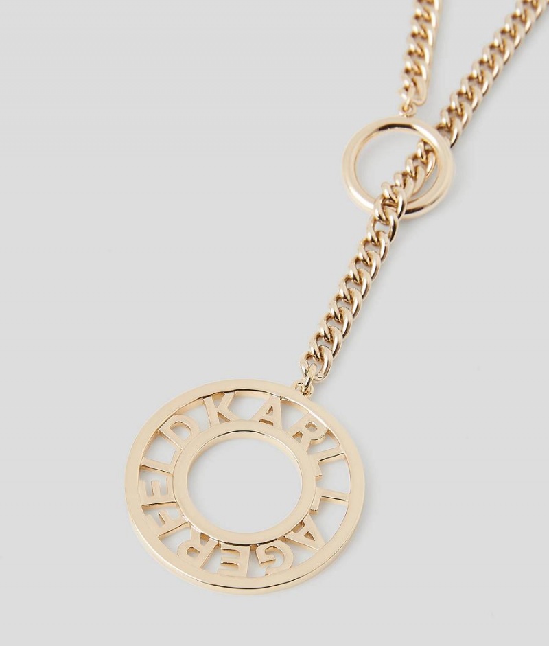 Biżuteria Damskie Karl Lagerfeld K/CIRCLE LOGO ARCHIVE NECKLACE Złote | PL LH2122