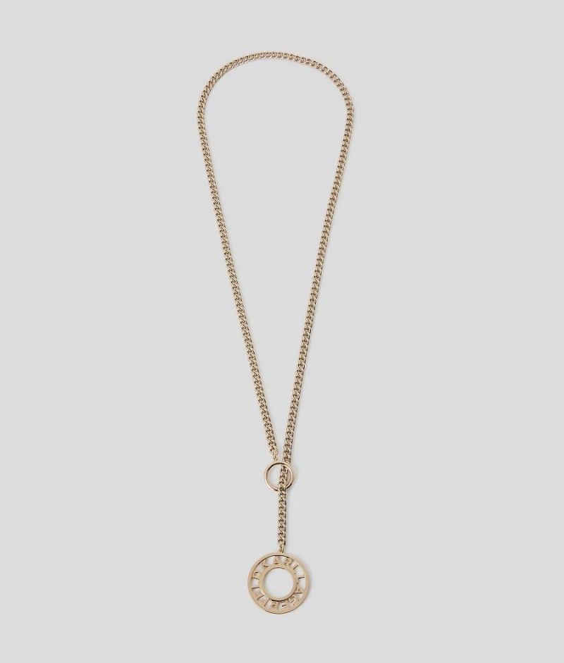 Biżuteria Damskie Karl Lagerfeld K/CIRCLE LOGO ARCHIVE NECKLACE Złote | PL LH2122