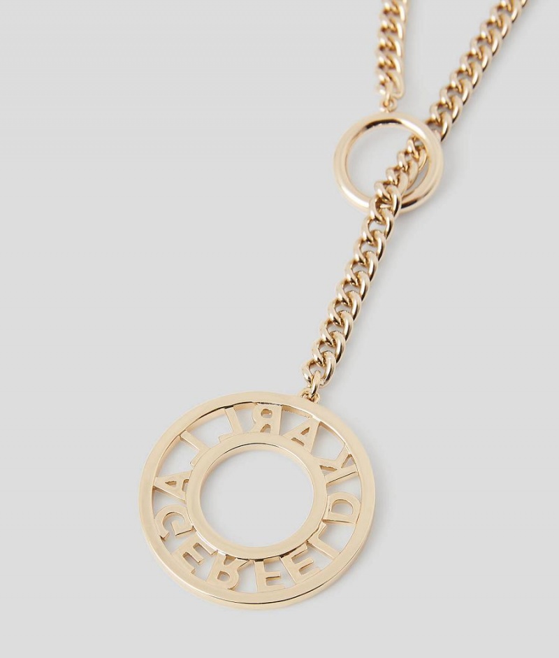 Biżuteria Damskie Karl Lagerfeld K/CIRCLE LOGO ARCHIVE NECKLACE Złote | PL LH2122