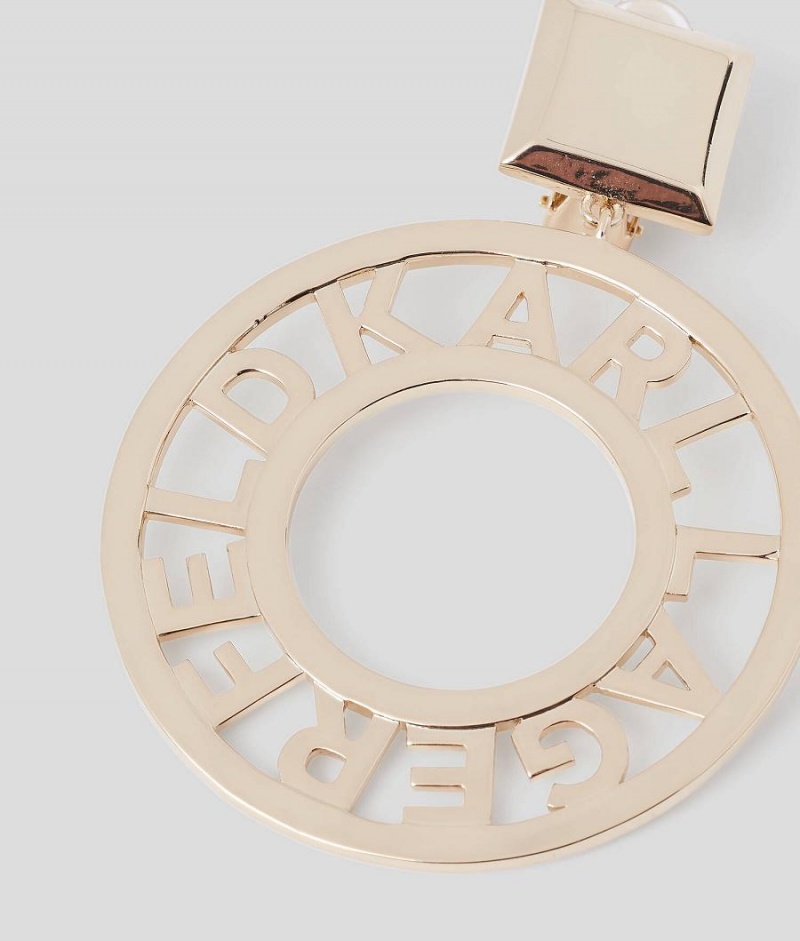 Biżuteria Damskie Karl Lagerfeld K/CIRCLE LOGO ARCHIVE CLIP-ON EARRINGS Złote | PL BC2153