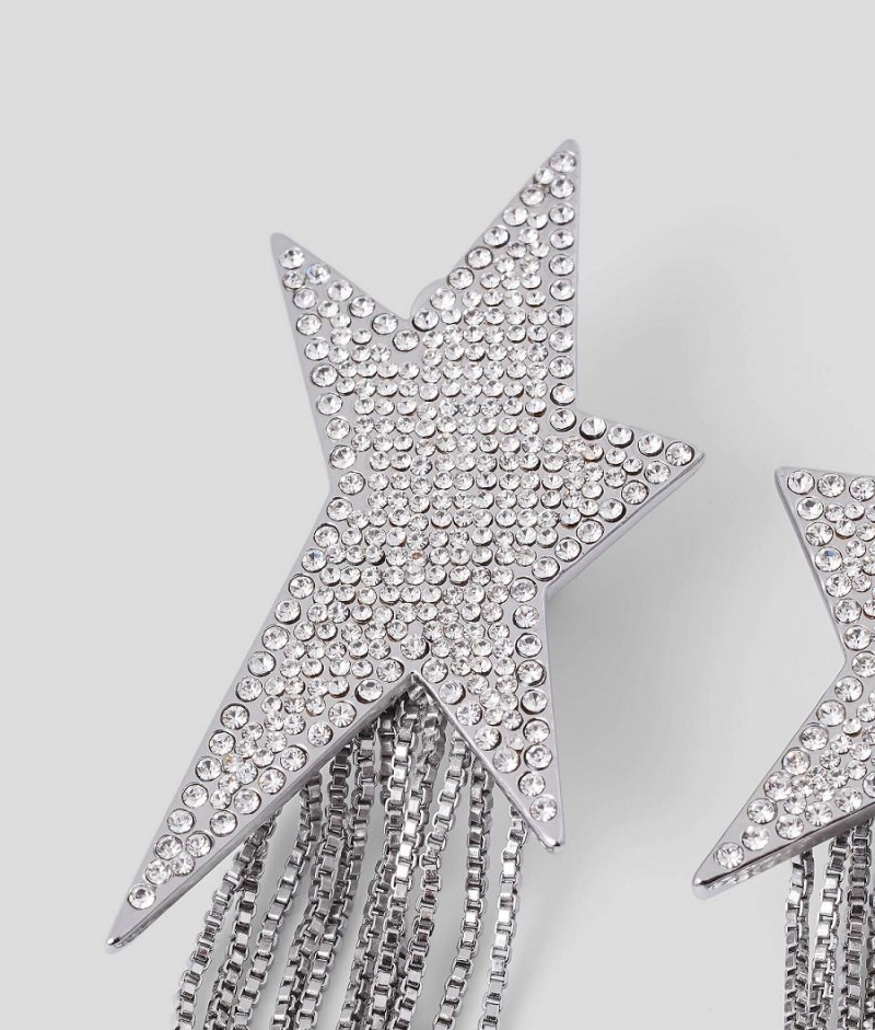 Biżuteria Damskie Karl Lagerfeld K/DAZZLE SHOOTING STAR CLIP-ON EARRINGS Srebrne | PL IS2137