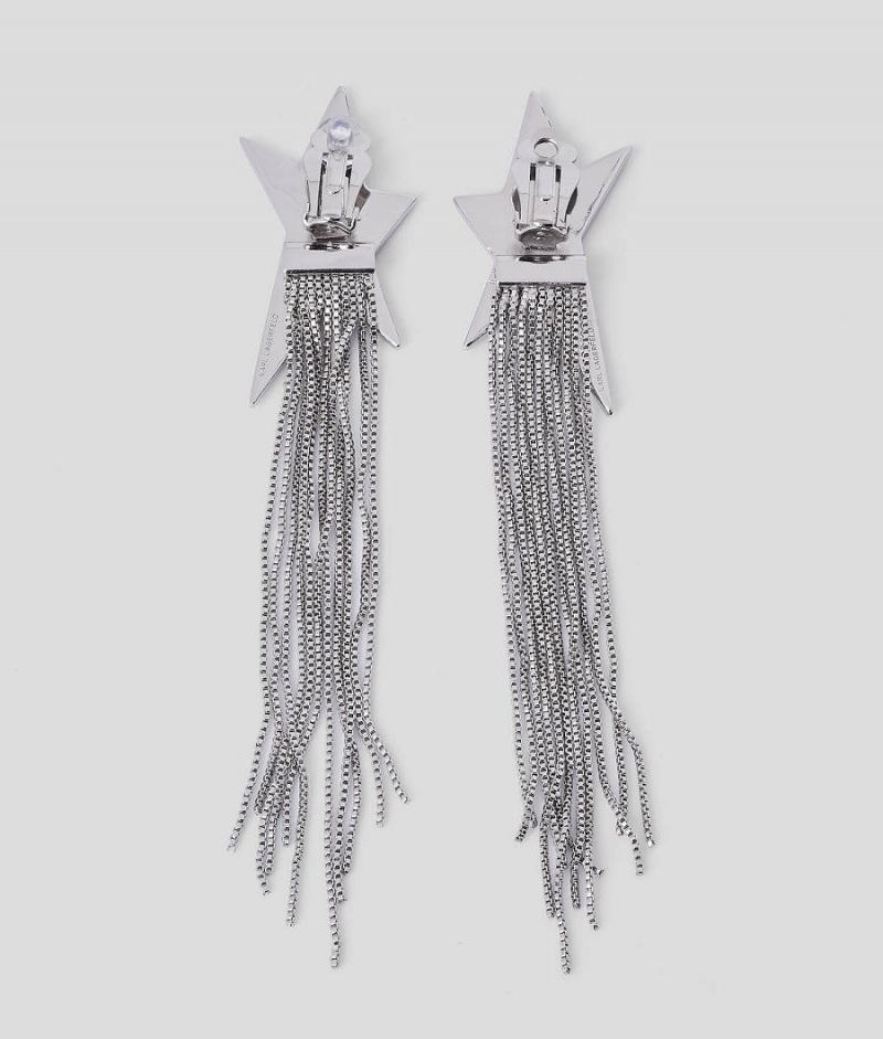 Biżuteria Damskie Karl Lagerfeld K/DAZZLE SHOOTING STAR CLIP-ON EARRINGS Srebrne | PL IS2137