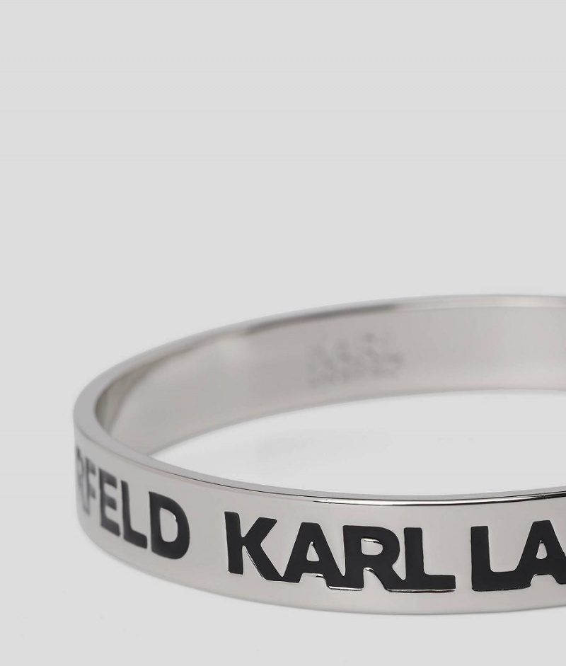 Biżuteria Damskie Karl Lagerfeld K/ESSENTIAL BANGLE Czarne Srebrne | PL TV2108