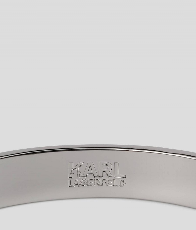 Biżuteria Damskie Karl Lagerfeld K/ESSENTIAL BANGLE Czarne Srebrne | PL TV2108