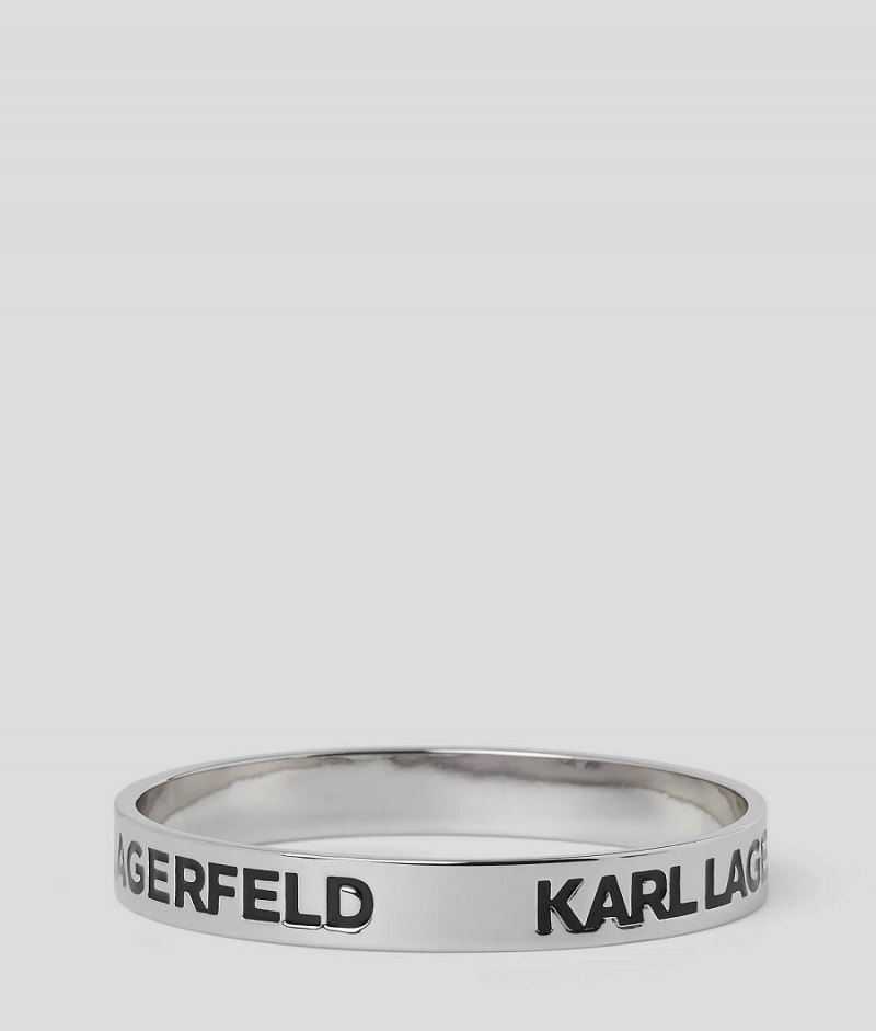 Biżuteria Damskie Karl Lagerfeld K/ESSENTIAL BANGLE Czarne Srebrne | PL TV2108