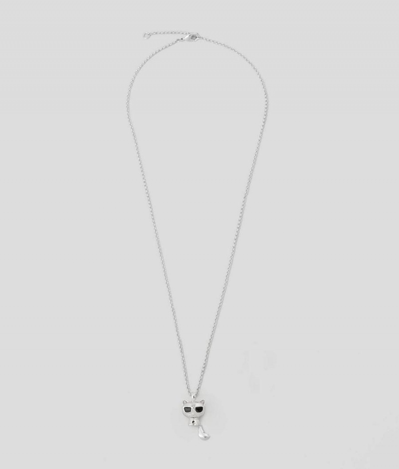 Biżuteria Damskie Karl Lagerfeld K/IKONIK CHOUPETTE NECKLACE Srebrne | PL AP2114