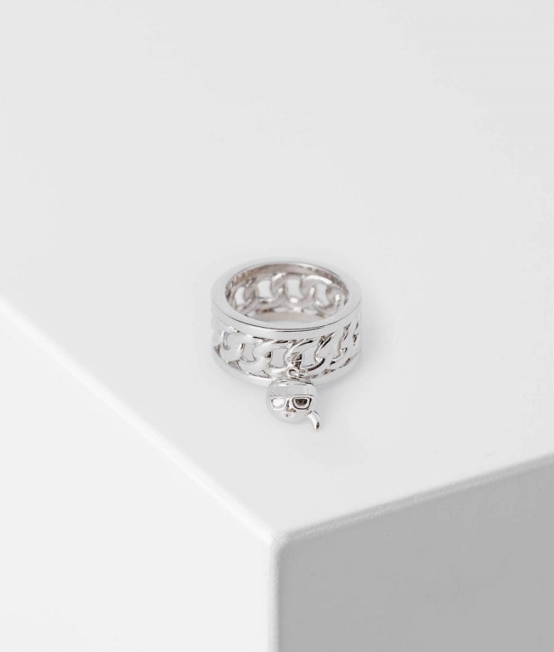 Biżuteria Damskie Karl Lagerfeld K/IKONIK CHARM RING Srebrne | PL BC2127