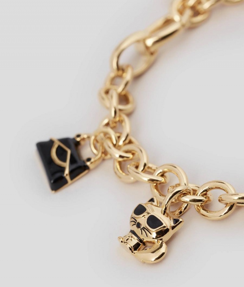 Biżuteria Damskie Karl Lagerfeld K/IKONIK CHARM BRACELET Złote | PL NB2128