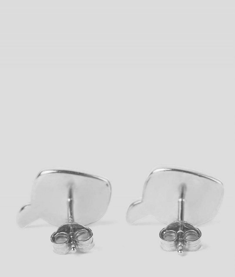 Biżuteria Damskie Karl Lagerfeld K/IKONIK STUD EARRINGS Srebrne | PL EX2132