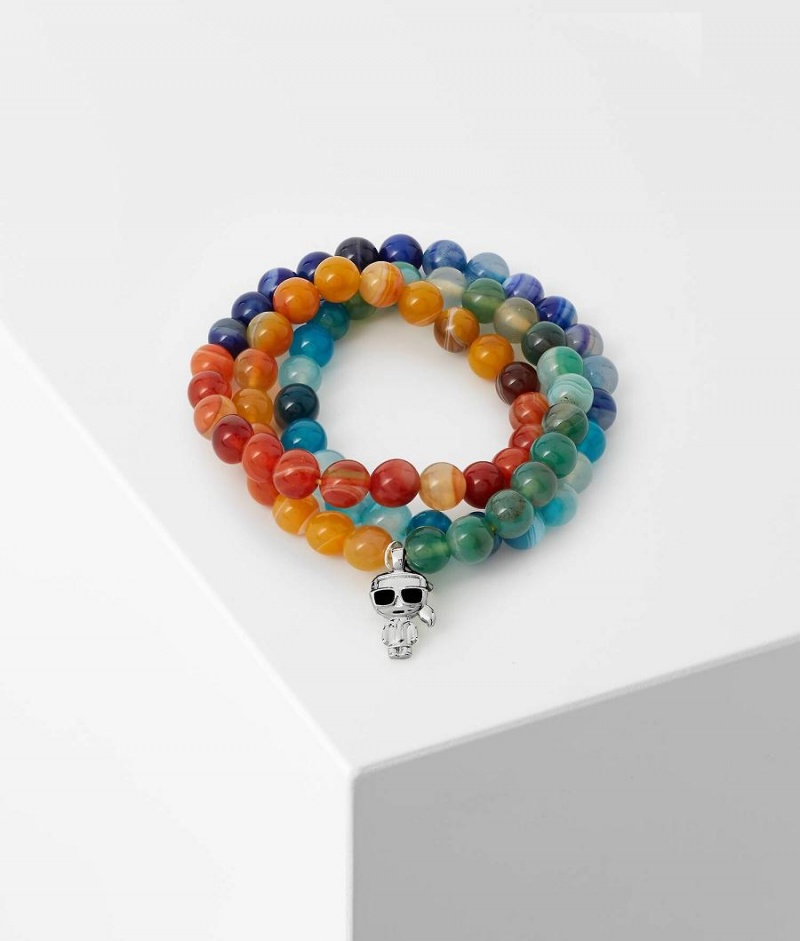 Biżuteria Damskie Karl Lagerfeld K/IKONIK BEADS WRAP-AROUND BRACELET Kolorowe | PL OR2138