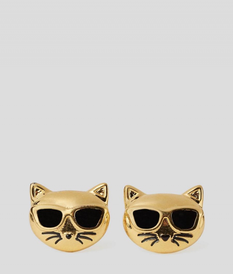 Biżuteria Damskie Karl Lagerfeld K/IKONIK CHOUPETTE STUD EARRINGS Złote | PL SO2141