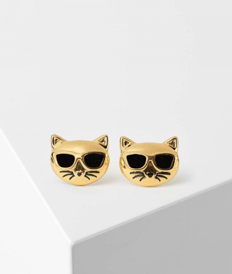 Biżuteria Damskie Karl Lagerfeld K/IKONIK CHOUPETTE STUD EARRINGS Złote | PL SO2141