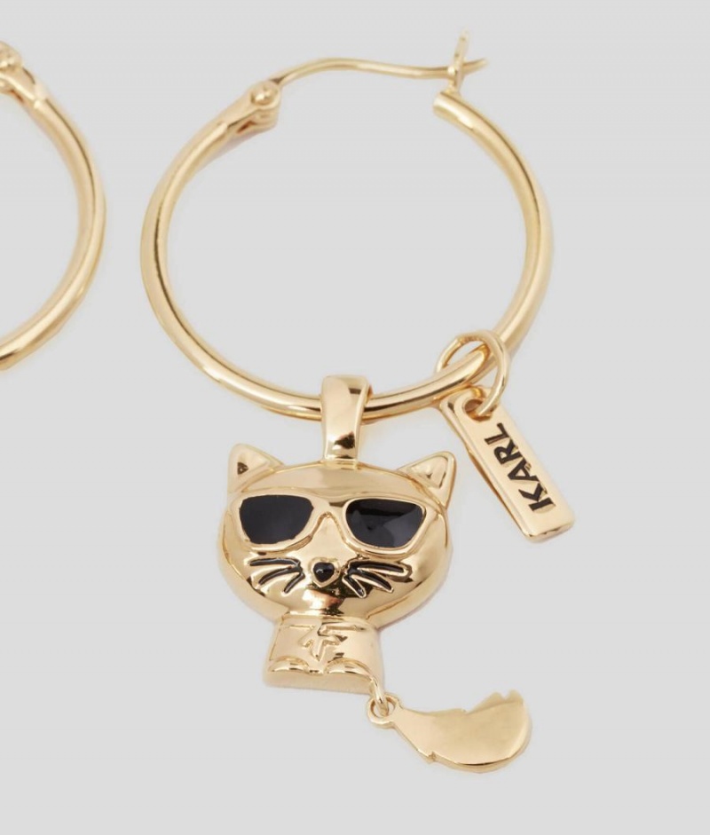 Biżuteria Damskie Karl Lagerfeld K/IKONIK SMALL HOOP EARRINGS Złote | PL HK2145