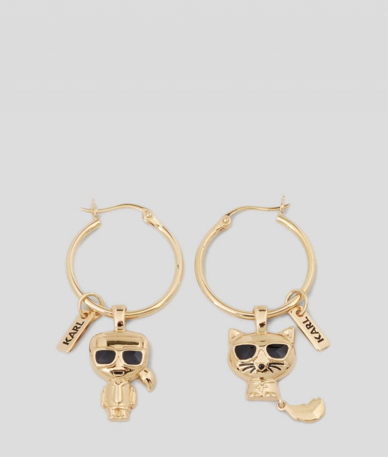 Biżuteria Damskie Karl Lagerfeld K/IKONIK SMALL HOOP EARRINGS Złote | PL HK2145