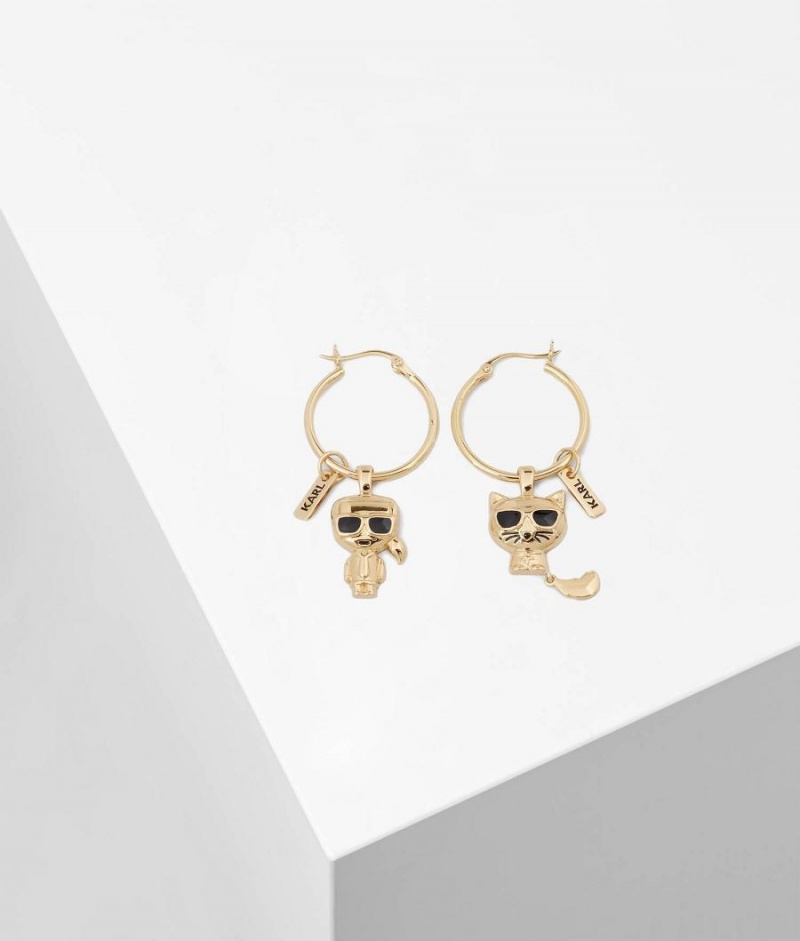 Biżuteria Damskie Karl Lagerfeld K/IKONIK SMALL HOOP EARRINGS Złote | PL HK2145