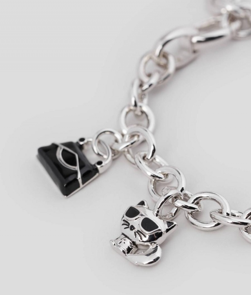 Biżuteria Damskie Karl Lagerfeld K/IKONIK CHARM BRACELET Srebrne | PL UT2162