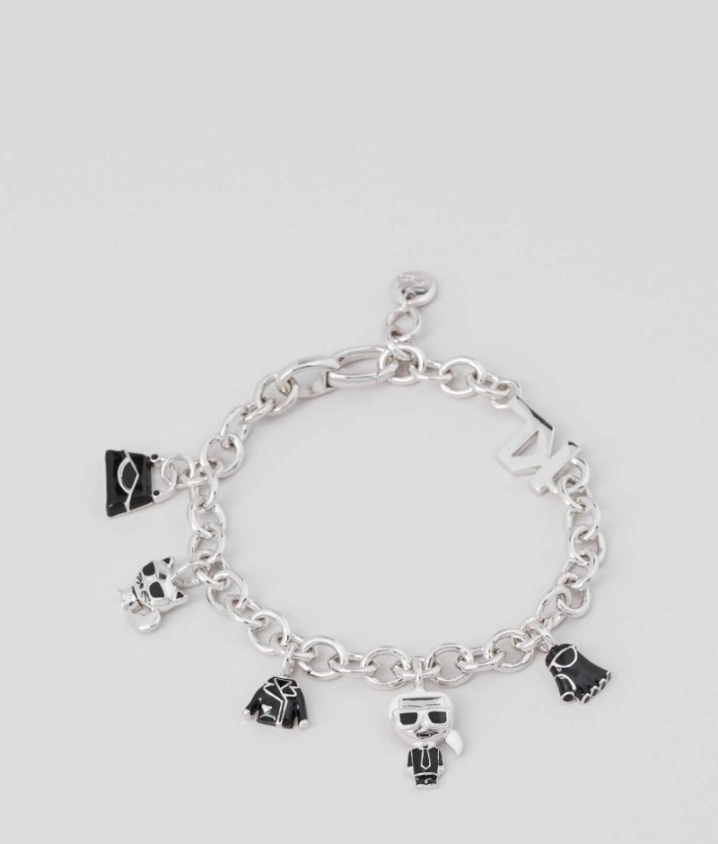 Biżuteria Damskie Karl Lagerfeld K/IKONIK CHARM BRACELET Srebrne | PL UT2162