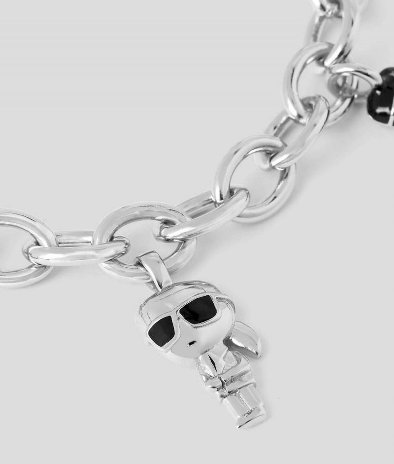 Biżuteria Damskie Karl Lagerfeld K/IKONIK CHARM BRACELET Srebrne | PL BC2179