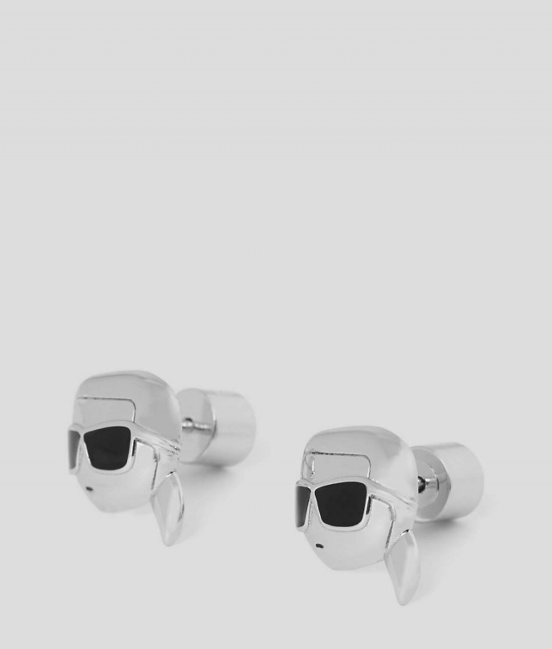 Biżuteria Damskie Karl Lagerfeld K/IKONIK 2.0 STUD EARRINGS Srebrne | PL QZ2182