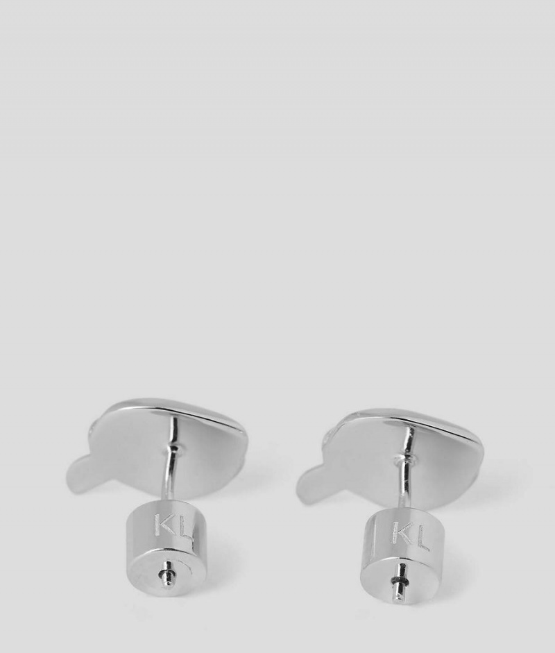 Biżuteria Damskie Karl Lagerfeld K/IKONIK 2.0 STUD EARRINGS Srebrne | PL QZ2182