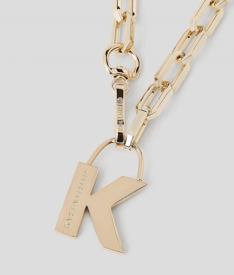 Biżuteria Damskie Karl Lagerfeld K/METAL CHAIN NECKLACE Złote | PL YU2135