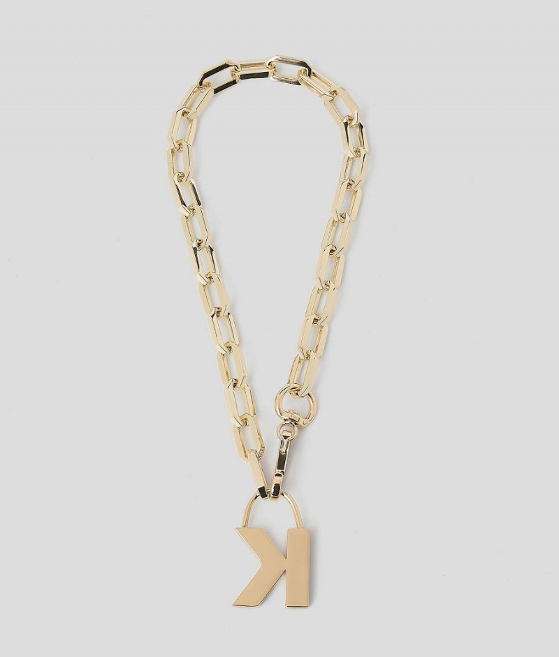 Biżuteria Damskie Karl Lagerfeld K/METAL CHAIN NECKLACE Złote | PL YU2135