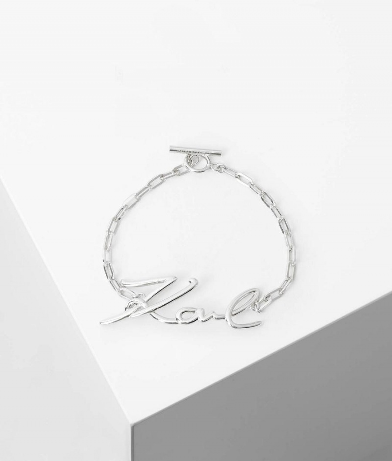 Biżuteria Damskie Karl Lagerfeld K/SIGNATURE SILVER BRACELET Srebrne | PL WY2131