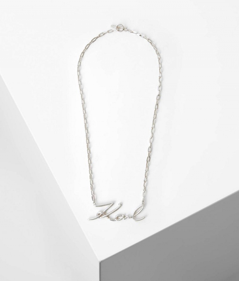 Biżuteria Damskie Karl Lagerfeld K/SIGNATURE SILVER NECKLACE Srebrne | PL ZG2097