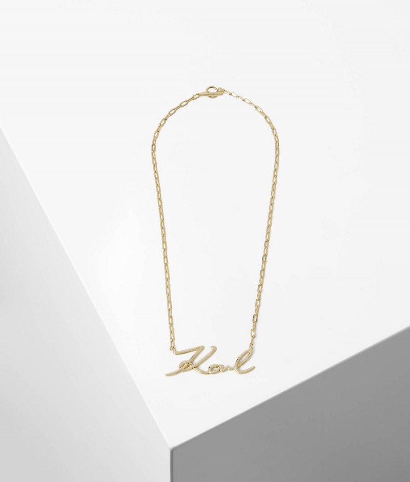 Biżuteria Damskie Karl Lagerfeld K/SIGNATURE GOLD NECKLACE Złote | PL XF2098