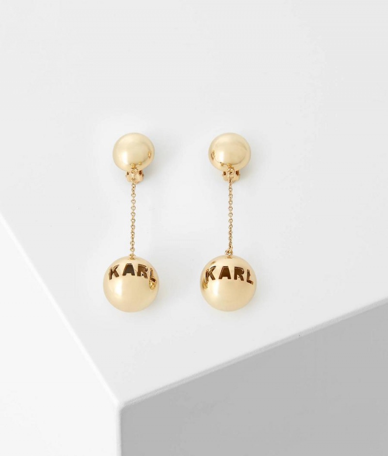 Biżuteria Damskie Karl Lagerfeld K/SPHERE CLIP-ON EARRINGS Złote | PL RW2159