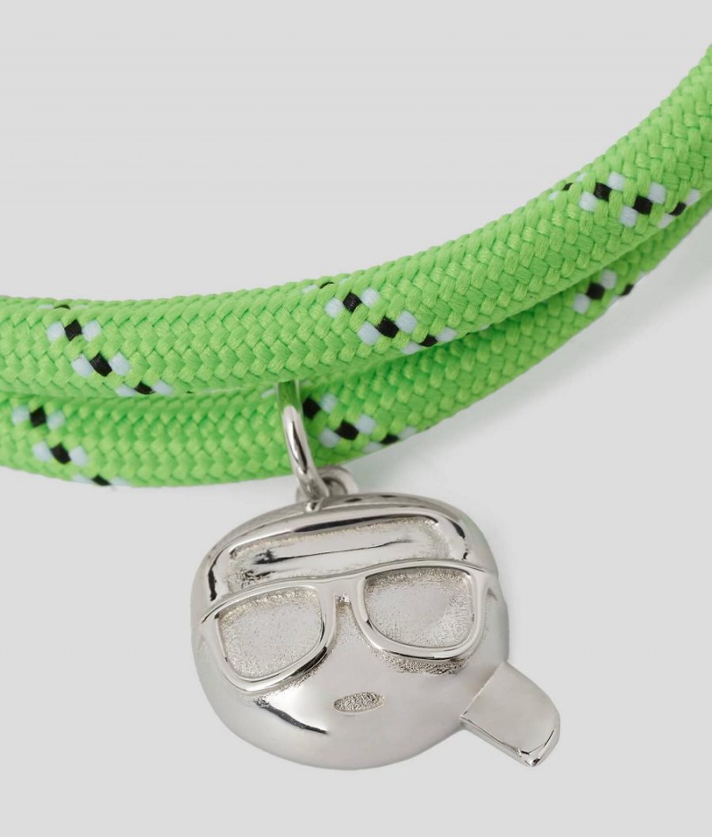 Biżuteria Damskie Karl Lagerfeld K/SUMMER WOVEN IKONIK BRACELET Zielone | PL WY2105