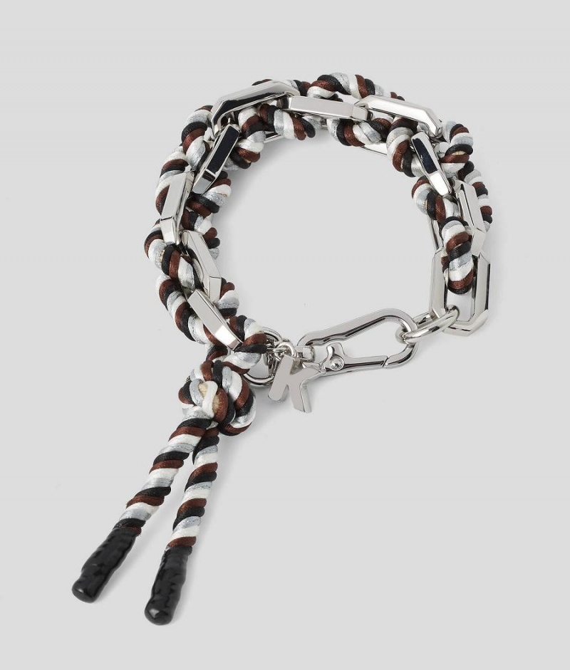 Biżuteria Damskie Karl Lagerfeld K/SUMMER WOVEN CHAIN BRACELET Czarne | PL DN2116