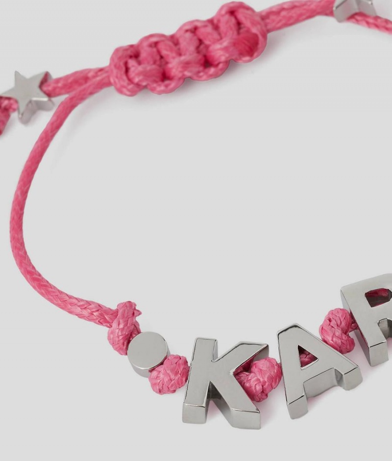 Biżuteria Damskie Karl Lagerfeld K/SUMMER LETTERS WOVEN BRACELET Różowe | PL KI2121