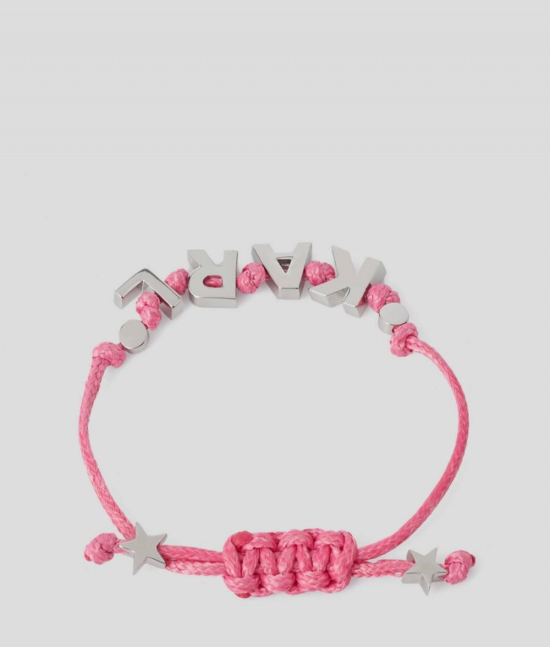 Biżuteria Damskie Karl Lagerfeld K/SUMMER LETTERS WOVEN BRACELET Różowe | PL KI2121