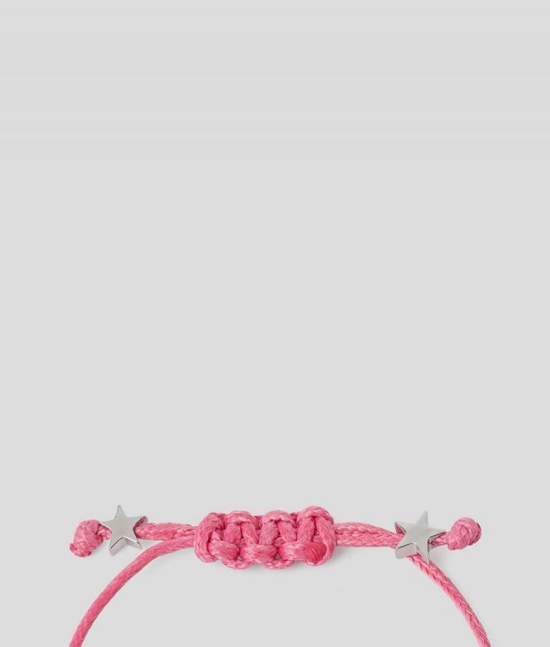 Biżuteria Damskie Karl Lagerfeld K/SUMMER LETTERS WOVEN BRACELET Różowe | PL KI2121