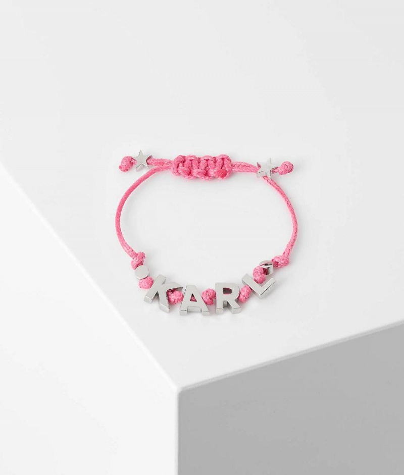 Biżuteria Damskie Karl Lagerfeld K/SUMMER LETTERS WOVEN BRACELET Różowe | PL KI2121