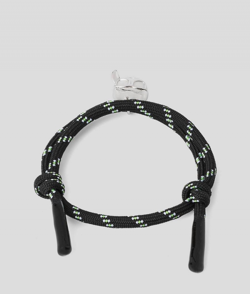 Biżuteria Damskie Karl Lagerfeld K/SUMMER WOVEN IKONIK BRACELET Czarne | PL MA2129