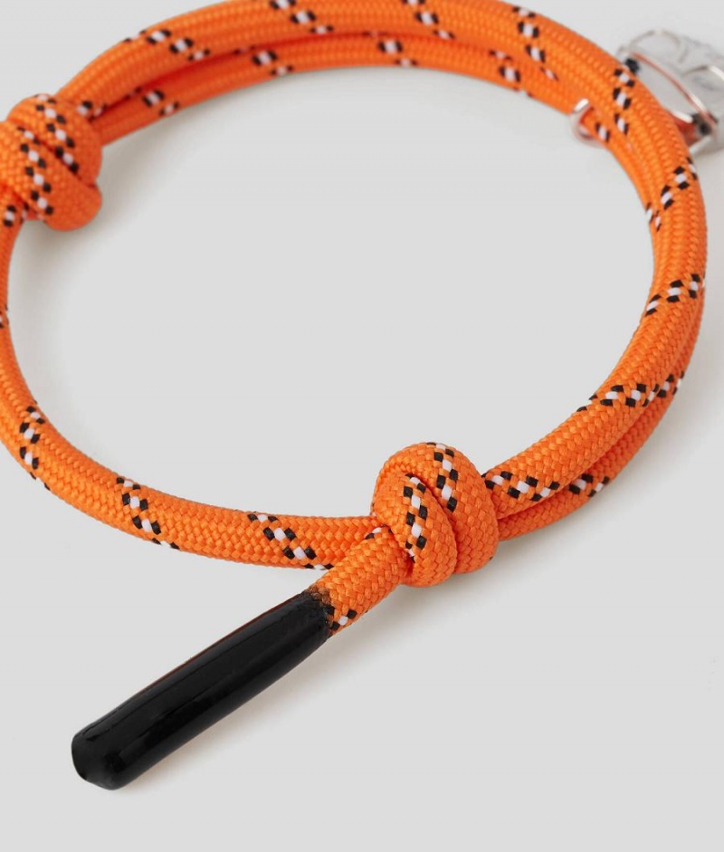 Biżuteria Damskie Karl Lagerfeld K/SUMMER WOVEN IKONIK CHOUPETTE BRACELET Pomarańczowe | PL AP2166