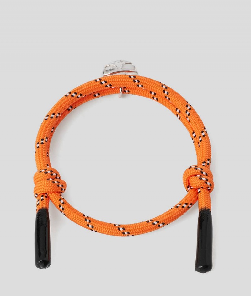 Biżuteria Damskie Karl Lagerfeld K/SUMMER WOVEN IKONIK CHOUPETTE BRACELET Pomarańczowe | PL AP2166