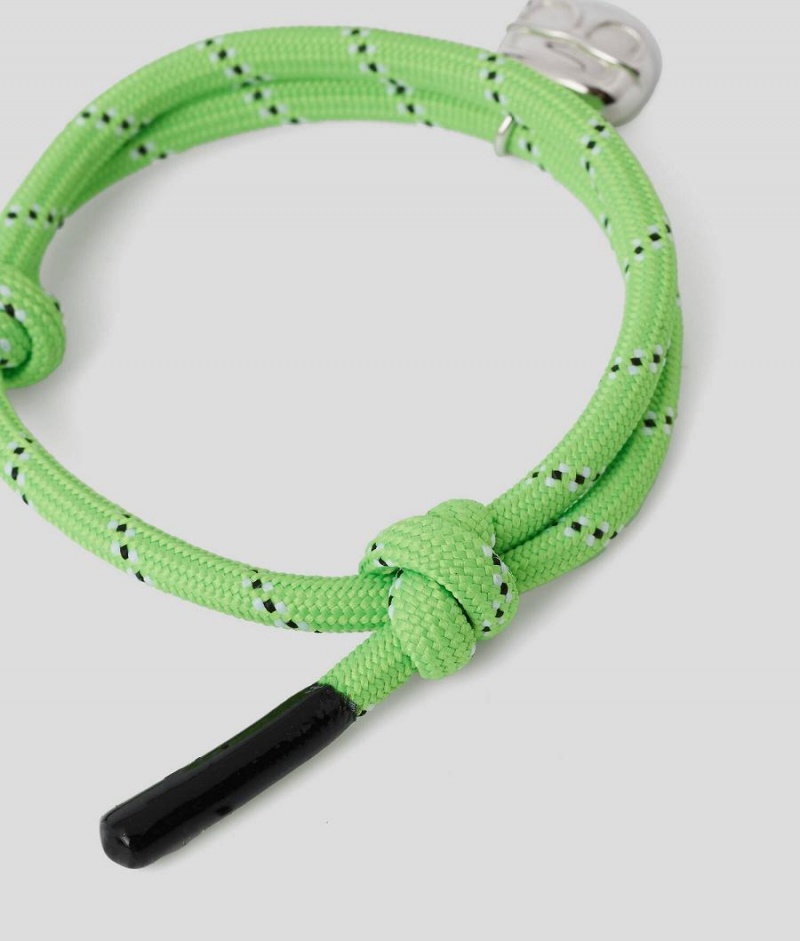 Biżuteria Męskie Karl Lagerfeld K/SUMMER WOVEN IKONIK BRACELET Zielone | PL QZ3471