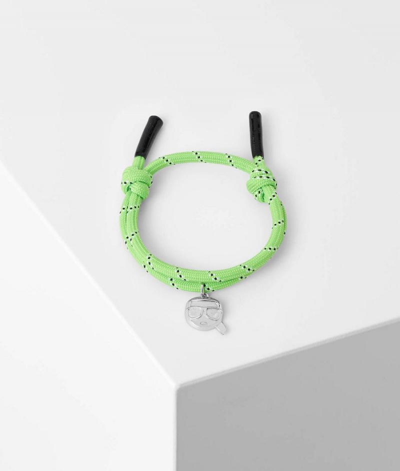 Biżuteria Męskie Karl Lagerfeld K/SUMMER WOVEN IKONIK BRACELET Zielone | PL QZ3471