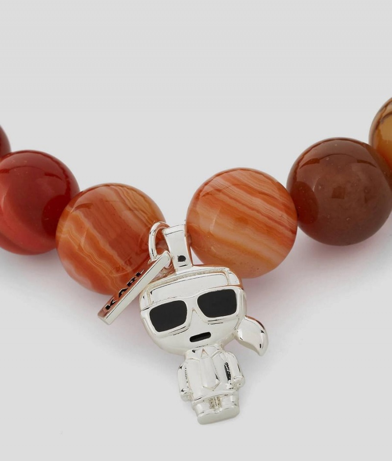 Biżuteria Męskie Karl Lagerfeld WoK/IKONIK BEADS BRACELET Pomarańczowe | PL DN3477