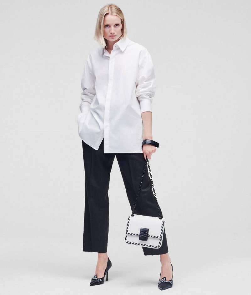 Blouses Damskie Karl Lagerfeld BY POPLIN Białe | PL QZ3179