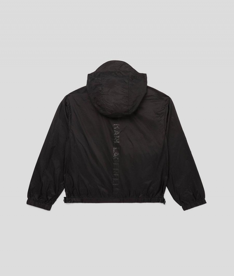 Bluza z Kapturem Dziecięce Karl Lagerfeld Zakapturzony Windbreaker Czarne | PL LH4076