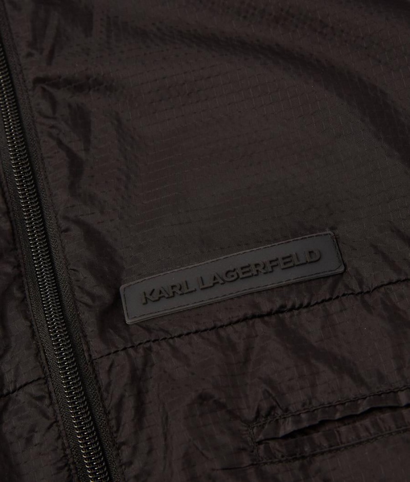 Bluza z Kapturem Dziecięce Karl Lagerfeld Zakapturzony Windbreaker Czarne | PL LH4076