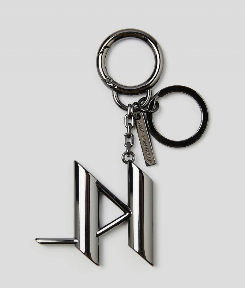 Breloczki Damskie Karl Lagerfeld KL MONOGRAM KEYRING Szare | PL WY2001